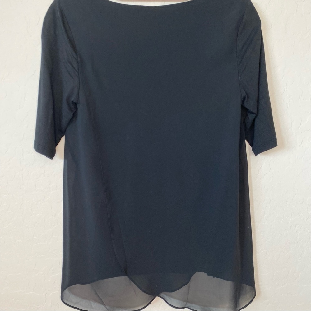 Ann Taylor Multimedia Crossback Blouse Black S - Picture 2 of 7